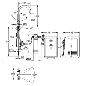 Смеситель GROHE Blue Chilled  and  Sparkling