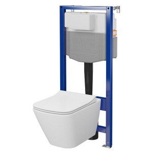 Інсталяційна система Aqua 50 Pneu QF+чаша унітаза City Clean On з сидінням Slim