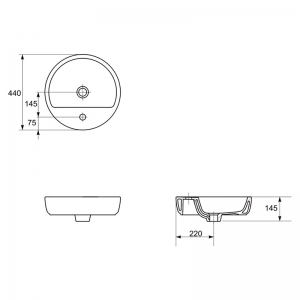 Раковина Caspia Ring 44 накладна