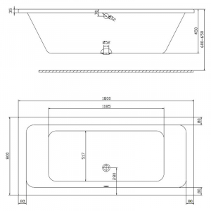 Ванна Modo 180x80