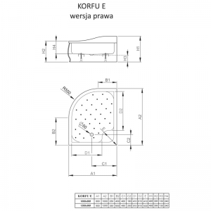 Піддон Korfu E, правий