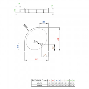 Поддон Patmos A 90 Compact