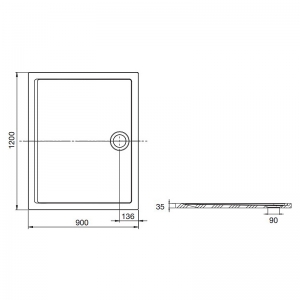 Поддон Aeron 120x90 белый