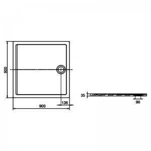 Піддон Aeron 90x90 білий