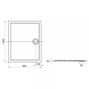 Піддон Aeron 140x90 білий