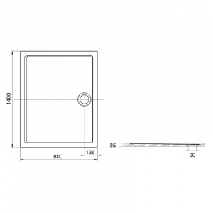 Поддон Aeron 140x80 белый