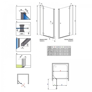 Душевая дверь Torrenta DWJ 110 L каррэ