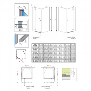 Душевая штора Torrenta KDJ 80x90 L графит