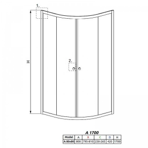Душова штора Classic A 80x80
