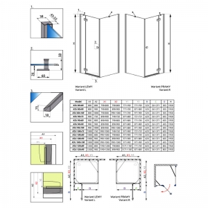 Душові двері Almatea KDJ 120x90 R