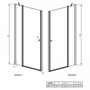 Душові двері Eos II DWJ 110 L