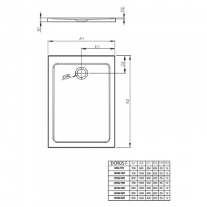 Піддон Doros F 120x90