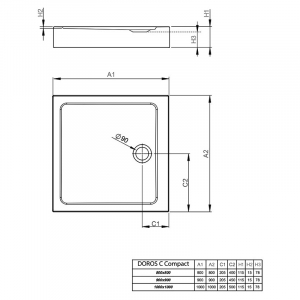 Піддон Doros C Compact 100x100 з ніжками