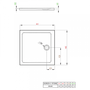 Піддон Doros C Stone 90x90