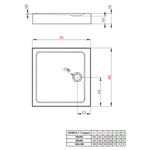 Поддон Doros C Compact 80x80 с ножками