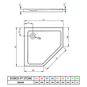 Піддон Doros PT 90x90