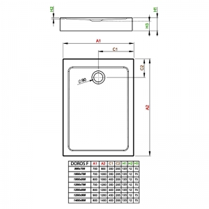 Поддон Doros F Compact 120x90 с ножками