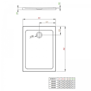 Піддон Doros Plus F 90x120