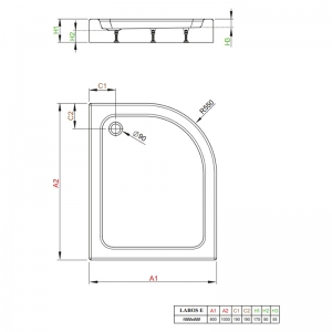 Піддон Laros E 100x80 R з ніжками