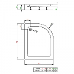 Піддон Laros E 100x80 L з ніжками