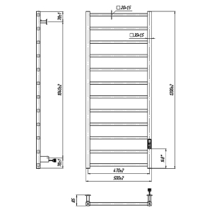 Полотенцесушитель Токио-I 120x50/8 TR