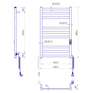 Полотенцесушитель Чикаго-I 80x50/8 TR