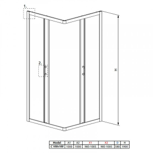 Душевая штора Premium Plus C 100x100