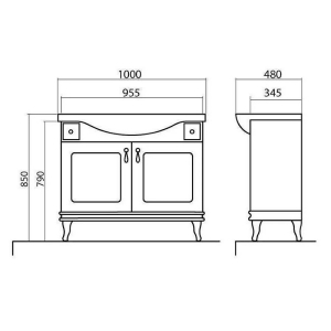 Тумба Беатріче та раковина Lila New 100