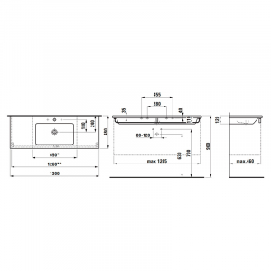 Раковина Living Square 130 подрезная