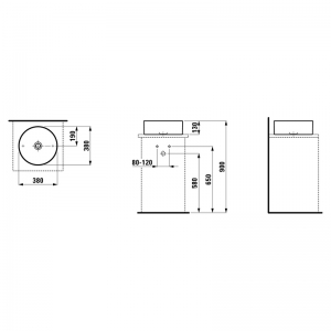 Раковина Living Square 38 накладна кругла