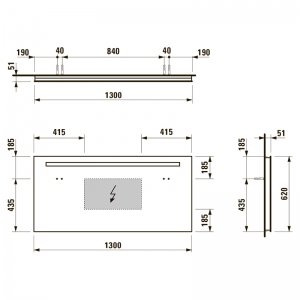 Зеркало Case 130x62