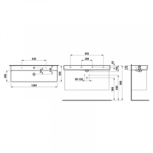 Раковина Val 120 накладная с двумя отверстиями