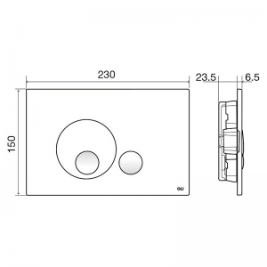 Кнопка Globe Soft-touch 3/6 серая