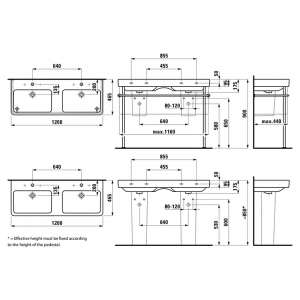 Раковина Pro S 120 двойная