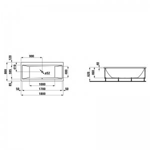 Ванна Pro 180x80 з рамою