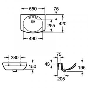 Раковина Dama Senso Compacto 55