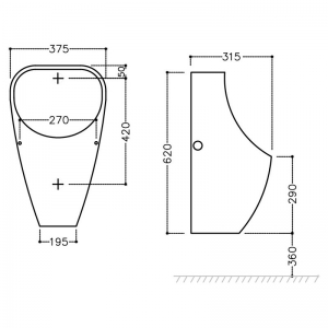 Пісуар URS-WHT-13253O