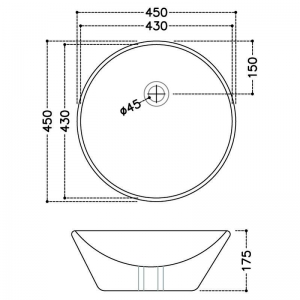 Раковина JDS 45 накладная круглая