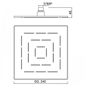 Верхній душ Maze квадратний