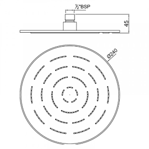 Верхний душ Maze 240 круглый, хром