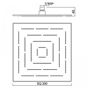 Верхний душ Maze квадратный, хром