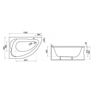 Ванна Standard 130x85 права