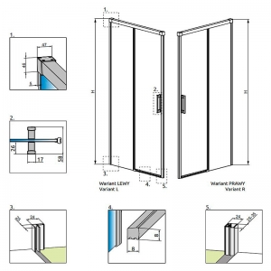 Душові двері Idea DWJ 150 L