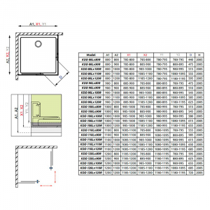 Душова стінка Idea KDD 80 L