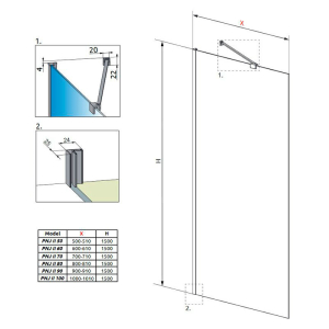 Шторка для ванни Idea Black PNJ 80