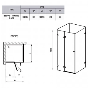 Душова штора BSDPS-100/80 L Transparent