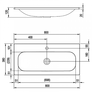 Раковина Ring 80 мебельная