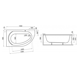 Ванна Miki 145x85 правая