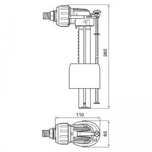 Клапан впускной Compact 3/8``, боковой подвод