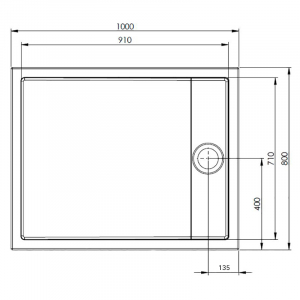 Поддон Granada Compact 100x80 с ножками и сифоном